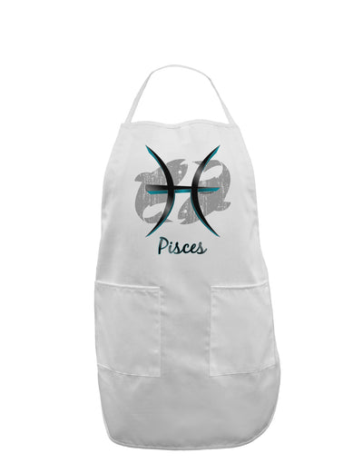 Pisces Symbol Adult Apron-Bib Apron-TooLoud-White-One-Size-Davson Sales