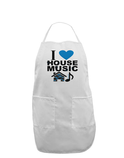 I Love House Blue Adult Apron-Bib Apron-TooLoud-White-One-Size-Davson Sales