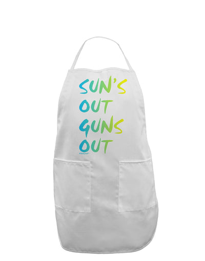 Suns Out Guns Out - Gradient Colors Adult Apron-Bib Apron-TooLoud-White-One-Size-Davson Sales