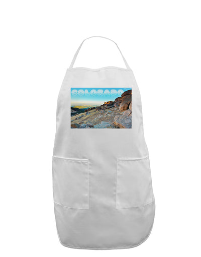 CO Rockies View with Text Adult Apron-Bib Apron-TooLoud-White-One-Size-Davson Sales