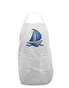 Blue Sailboat Adult Apron-Bib Apron-TooLoud-White-One-Size-Davson Sales