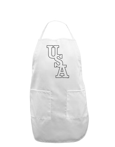 USA Text Adult Apron-Bib Apron-TooLoud-White-One-Size-Davson Sales