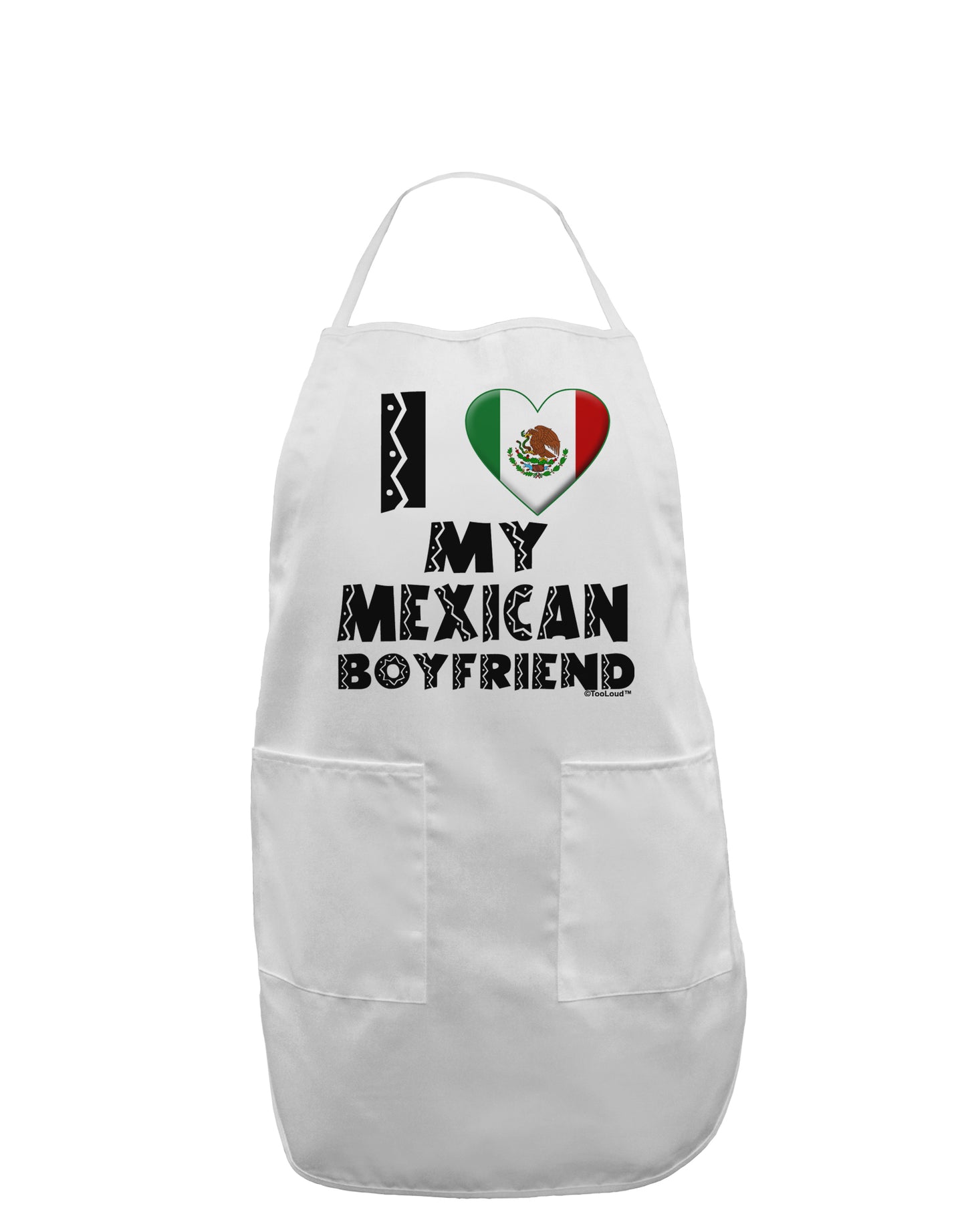 I Heart My Mexican Boyfriend Adult Apron by TooLoud-Bib Apron-TooLoud-White-One-Size-Davson Sales