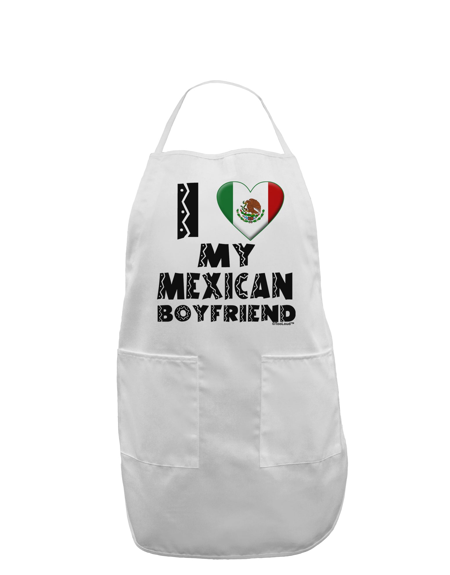 I Heart My Mexican Boyfriend Adult Apron by TooLoud-Bib Apron-TooLoud-White-One-Size-Davson Sales