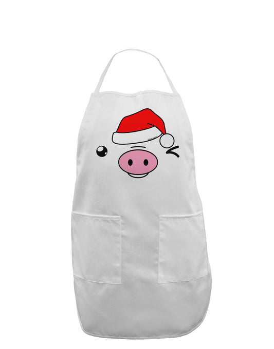 Kyu-T Face Oinkz Santa Hat Boy Pig Adult Apron-Bib Apron-TooLoud-White-One-Size-Davson Sales