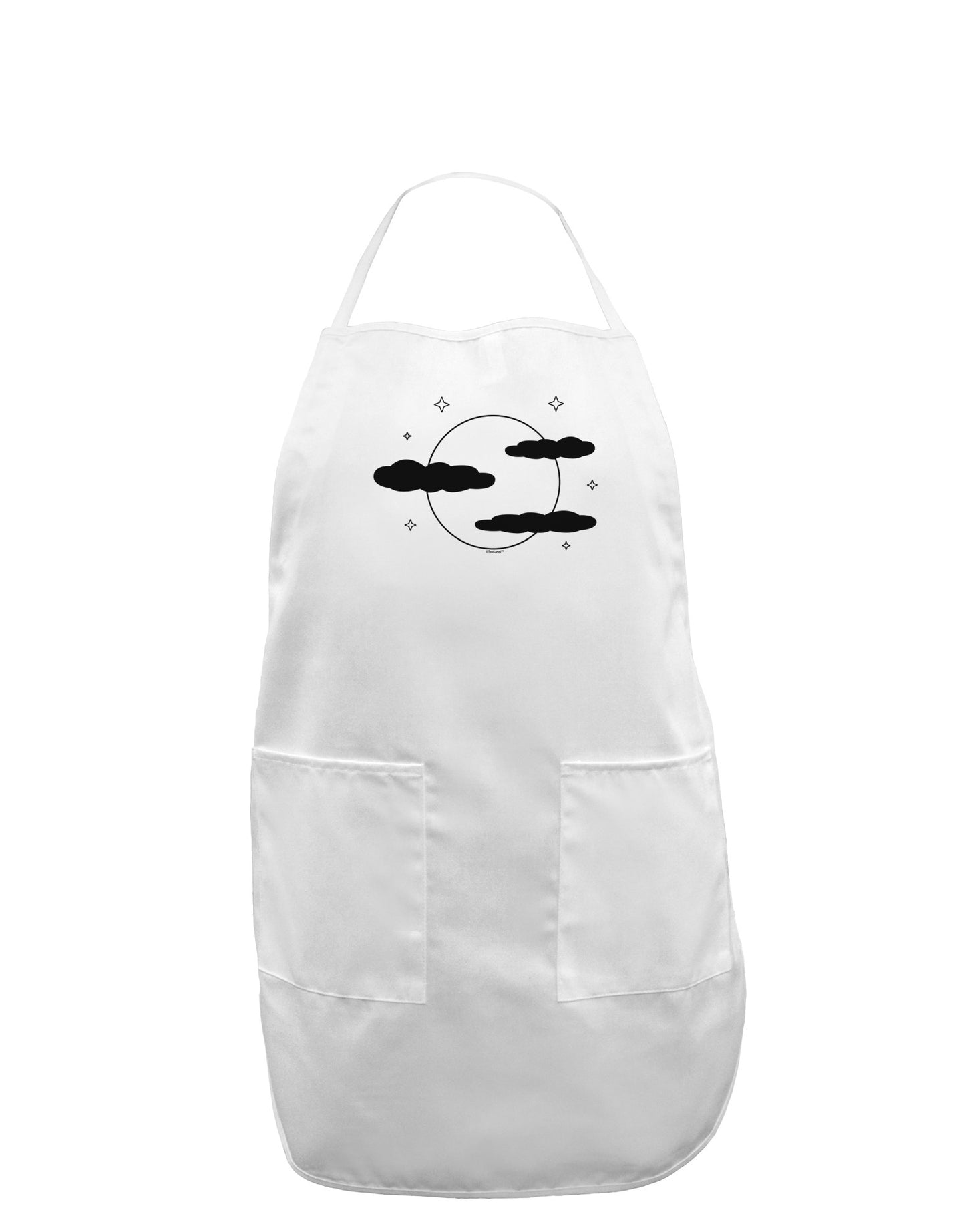 Moon and Stars - Halloween Adult Apron-Bib Apron-TooLoud-White-One-Size-Davson Sales