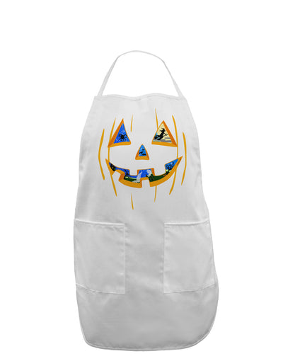 Jack O Lanterns Point of View Pumpkin Adult Apron-Bib Apron-TooLoud-White-One-Size-Davson Sales