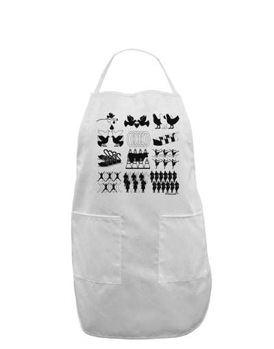 Twelve Days of Christmas Adult Apron-Bib Apron-TooLoud-White-One-Size-Davson Sales