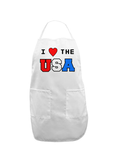 I Love Heart the USA Adult Apron-Bib Apron-TooLoud-White-One-Size-Davson Sales