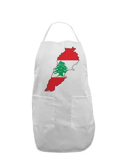 Lebanon Flag Silhouette Adult Apron-Bib Apron-TooLoud-White-One-Size-Davson Sales