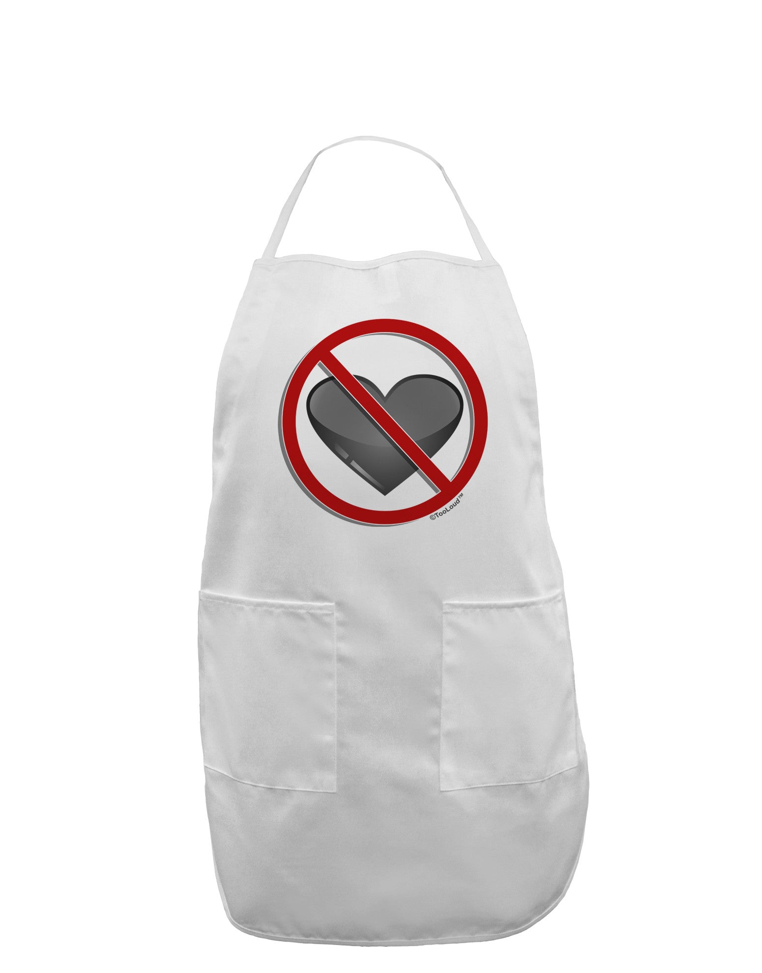 No Love Symbol Adult Apron-Bib Apron-TooLoud-White-One-Size-Davson Sales