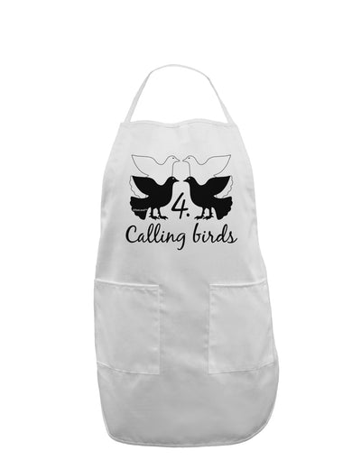 Four Calling Birds Text Adult Apron-Bib Apron-TooLoud-White-One-Size-Davson Sales