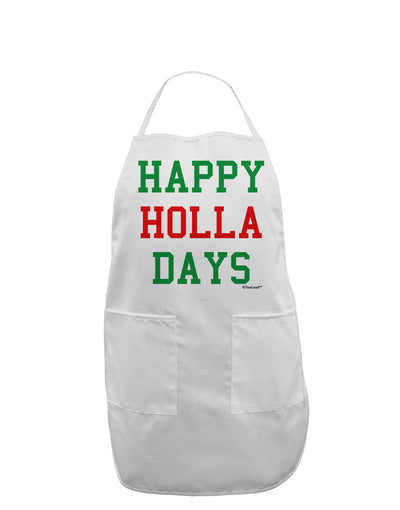 Happy Holla Days - Red and Green Adult Apron by TooLoud-Bib Apron-TooLoud-White-One-Size-Davson Sales