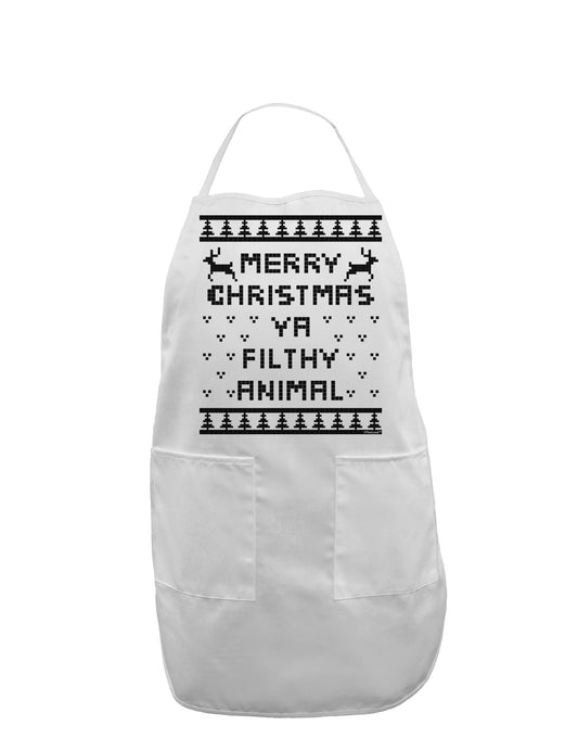Merry Christmas Ya Filthy Animal Christmas Sweater Adult Apron-Bib Apron-TooLoud-White-One-Size-Davson Sales