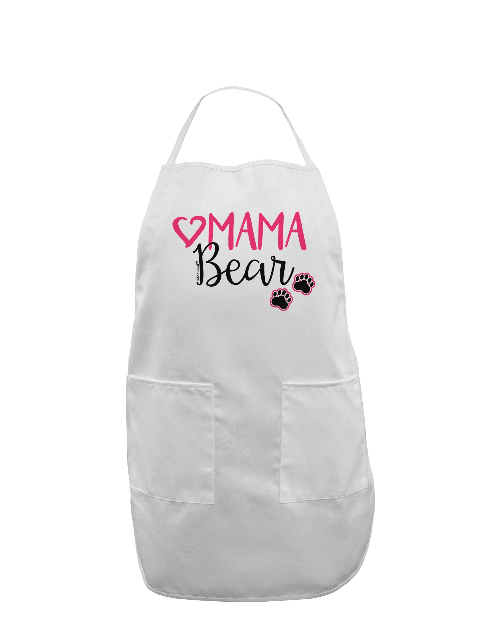 Mama Bear Paws Adult Apron-Bib Apron-TooLoud-White-One-Size-Davson Sales