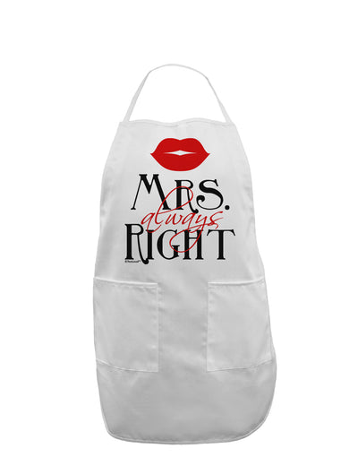 '- Mrs Always Right Adult Apron-Bib Apron-TooLoud-White-One-Size-Davson Sales