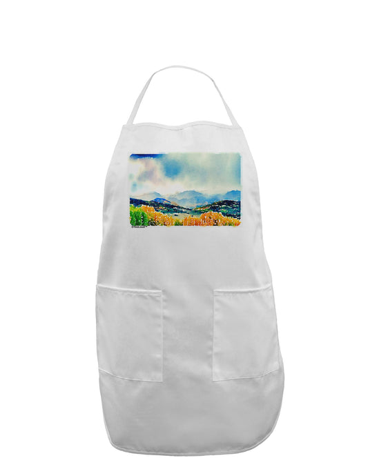 Colorado Mountain Scene Adult Apron-Bib Apron-TooLoud-White-One-Size-Davson Sales