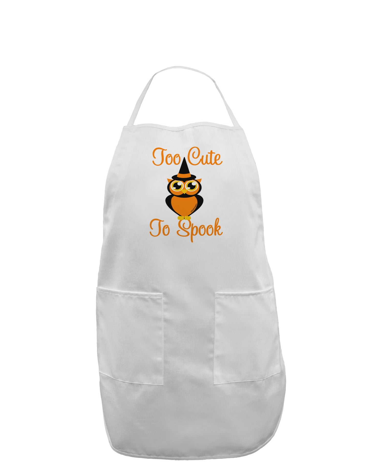 Owl Too Cute Orange Adult Apron-Bib Apron-TooLoud-White-One-Size-Davson Sales