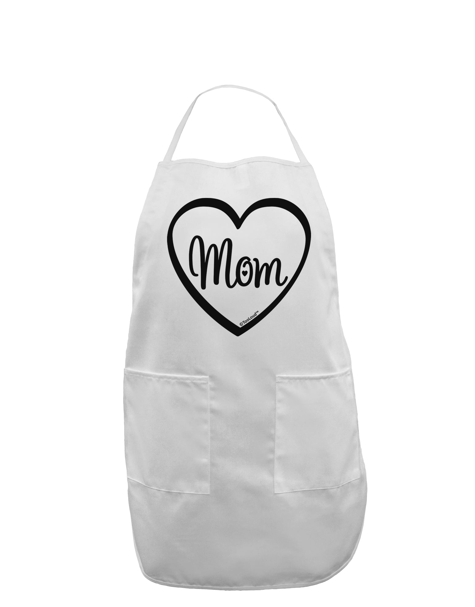 Mom Heart Design Adult Apron by TooLoud-Bib Apron-TooLoud-White-One-Size-Davson Sales