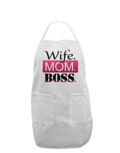 TooLoud Wife Mom Boss Adult Apron-Bib Apron-TooLoud-White-One-Size-Davson Sales