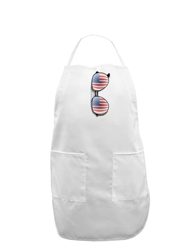 Silver American Flag Aviator Sunglasses Adult Apron-Bib Apron-TooLoud-White-One-Size-Davson Sales