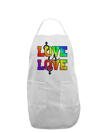 Love Is Love Lesbian Pride Adult Apron-Bib Apron-TooLoud-White-One-Size-Davson Sales