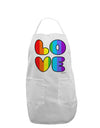 Rainbow LOVE Text Adult Apron by TooLoud-Bib Apron-TooLoud-White-One-Size-Davson Sales