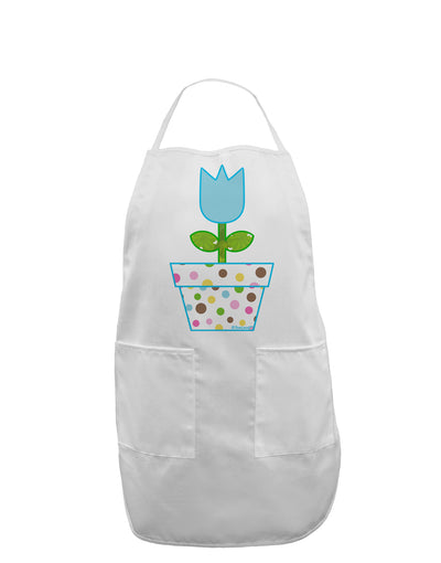 Easter Tulip Design - Blue Adult Apron by TooLoud-Bib Apron-TooLoud-White-One-Size-Davson Sales