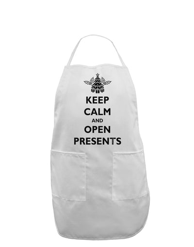 Keep Calm and Open Presents Christmas Adult Apron-Bib Apron-TooLoud-White-One-Size-Davson Sales