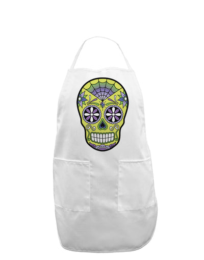 Version 7 Poison Day of the Dead Calavera Adult Apron-Bib Apron-TooLoud-White-One-Size-Davson Sales