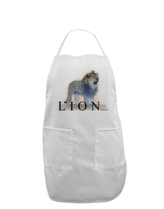 Lion Watercolor B Text Adult Apron-Bib Apron-TooLoud-White-One-Size-Davson Sales