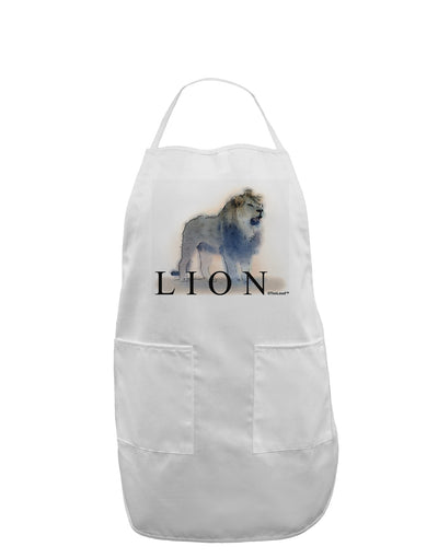 Lion Watercolor B Text Adult Apron-Bib Apron-TooLoud-White-One-Size-Davson Sales