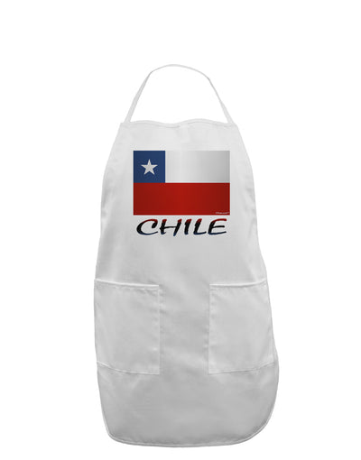 Chile Flag Adult Apron-Bib Apron-TooLoud-White-One-Size-Davson Sales