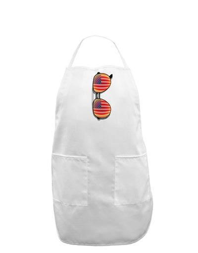 Red American Flag Aviator Sunglasses Adult Apron-Bib Apron-TooLoud-White-One-Size-Davson Sales