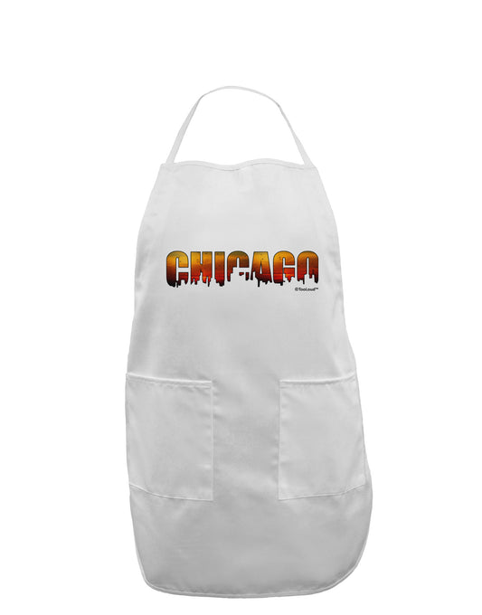 Chicago Skyline Cutout - Sunset Sky Adult Apron by TooLoud-Bib Apron-TooLoud-White-One-Size-Davson Sales