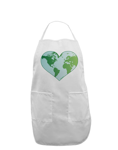 TooLoud World Globe Heart Adult Apron-Bib Apron-TooLoud-White-One-Size-Davson Sales