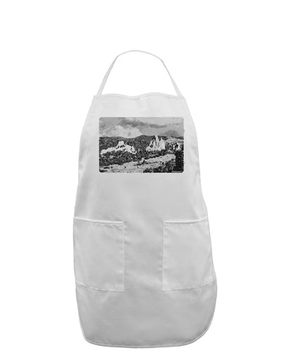 CO Mountain Forest Watercolor Adult Apron-Bib Apron-TooLoud-White-One-Size-Davson Sales