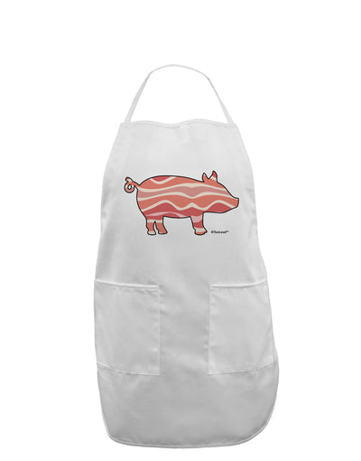 Bacon Pig Silhouette Adult Apron by TooLoud-Bib Apron-TooLoud-White-One-Size-Davson Sales