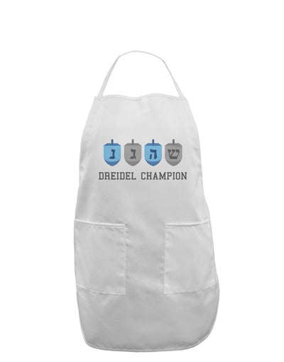 Dreidel Champion Hanukkah Adult Apron-Bib Apron-TooLoud-White-One-Size-Davson Sales