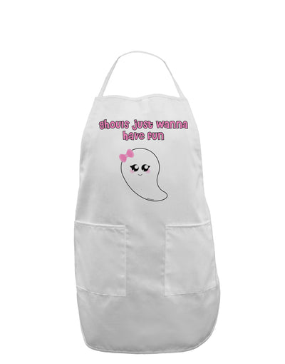 Ghouls Just Wanna Have Fun Cute Ghost - Halloween Adult Apron-Bib Apron-TooLoud-White-One-Size-Davson Sales