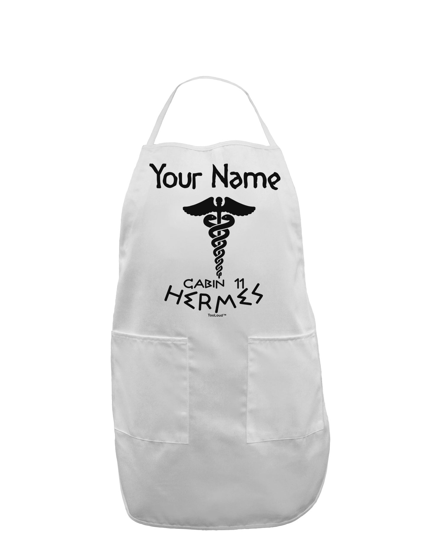 Personalized Cabin 11 Hermes Adult Apron by-Bib Apron-TooLoud-White-One-Size-Davson Sales