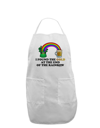 End Of The Rainbow Text Adult Apron-Bib Apron-TooLoud-White-One-Size-Davson Sales