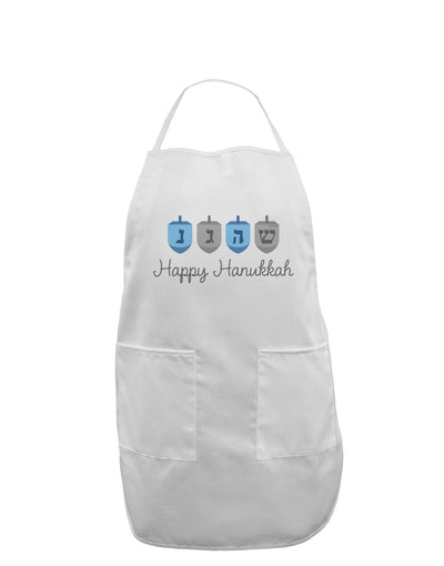 Happy Hanukkah Blue Dreidels Adult Apron-Bib Apron-TooLoud-White-One-Size-Davson Sales