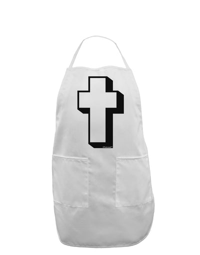 Simple Cross Design Black Adult Apron by TooLoud-Bib Apron-TooLoud-White-One-Size-Davson Sales