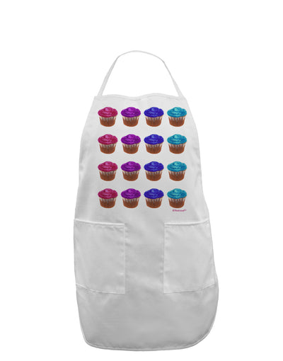 Colorful Cupcake Pattern Adult Apron by TooLoud-Bib Apron-TooLoud-White-One-Size-Davson Sales