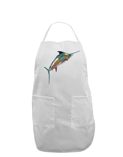 Colorful Vector Swordfish Adult Apron-Bib Apron-TooLoud-White-One-Size-Davson Sales