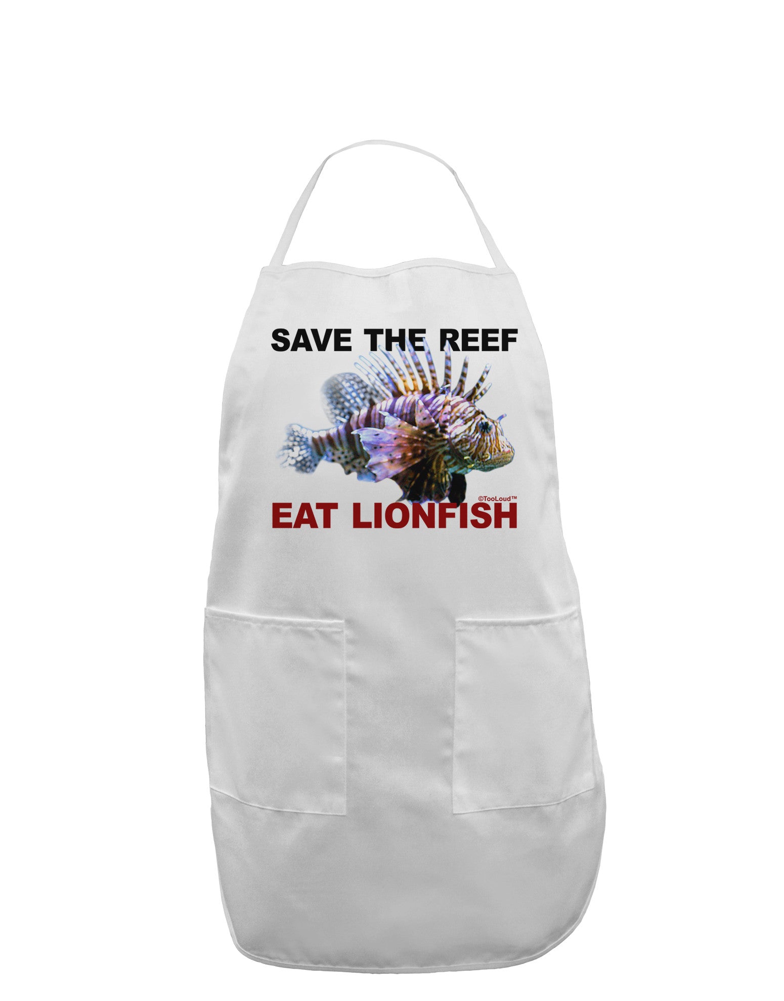 Save the Reef - Eat Lionfish Adult Apron-Bib Apron-TooLoud-White-One-Size-Davson Sales