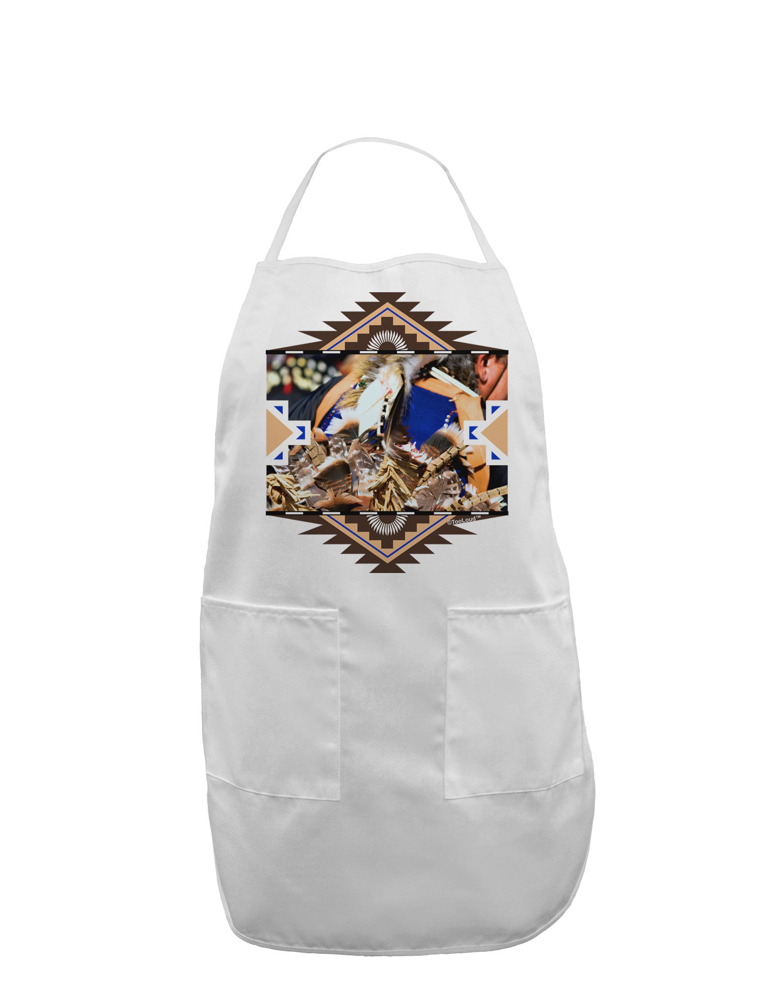 Native American Dancer 1 Adult Apron-Bib Apron-TooLoud-White-One-Size-Davson Sales