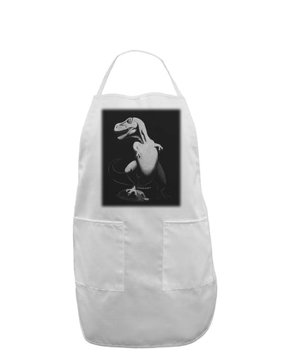 Tyrannosaurus Rex Design - Grayscale Adult Apron by TooLoud-Bib Apron-TooLoud-White-One-Size-Davson Sales