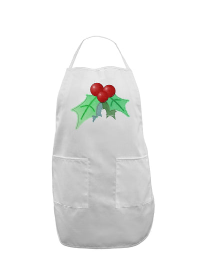 Holly Watercolor Adult Apron-Bib Apron-TooLoud-White-One-Size-Davson Sales